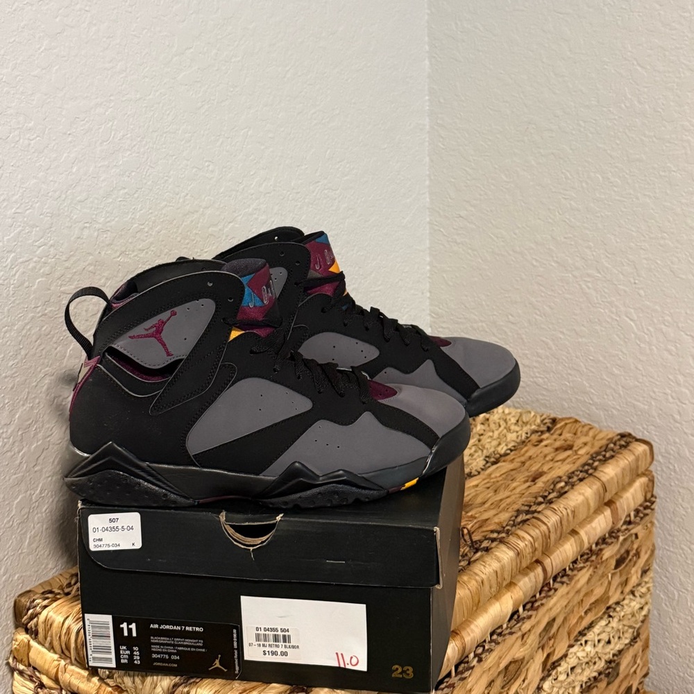 Jordan Men's Black and Gray Athletic Shoes with Red Highlights